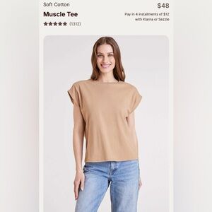 Nuuds Light Brown Cotton Muscle Tee